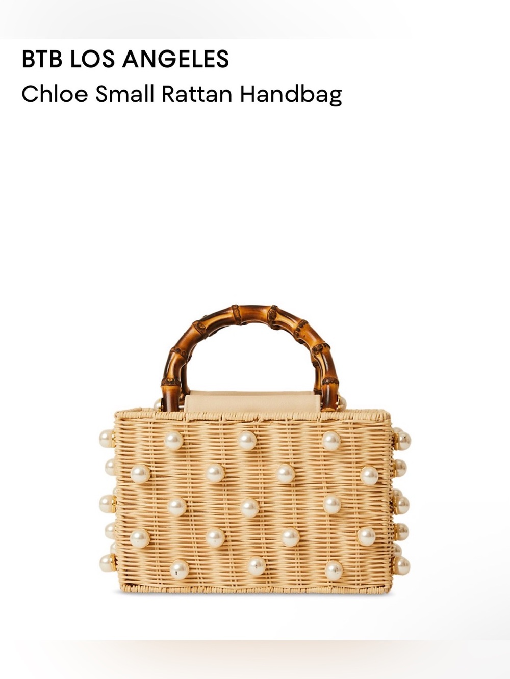 BTB Los Angeles Chloe Sm Rattan Handbag.